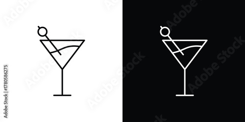 Cocktail icon logotype designs. modern icon design set