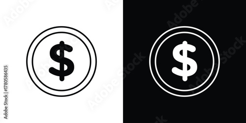 Coin icon logotype designs. modern icon design set