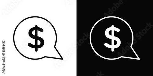 Comment dollar icon logotype designs. modern icon design set