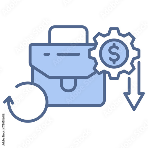 Resource Optimization Blue Icon