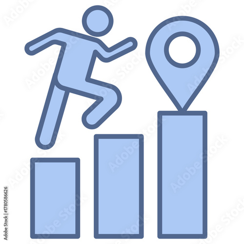 Market Position Blue Icon