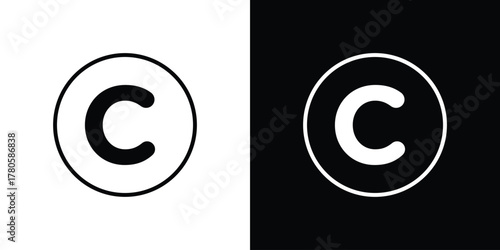 Copyright icon logotype designs. modern icon design set