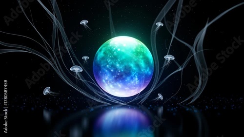 Glowing Orb with Jellyfish.