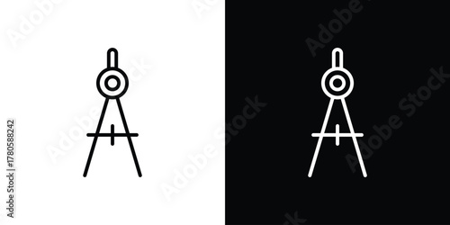 Drafting compass icon logotype designs. modern icon design set