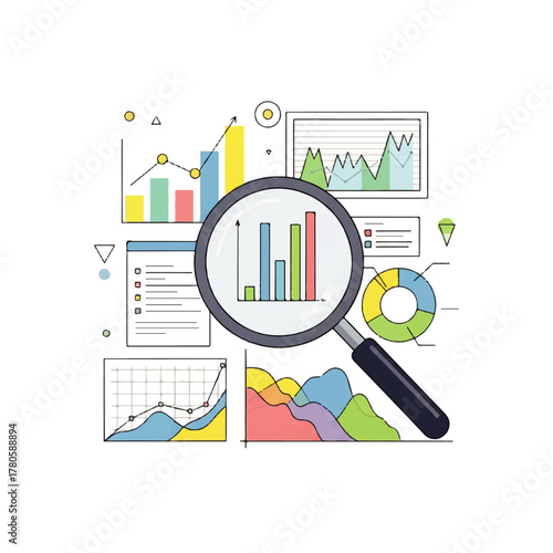 Vibrant hand-sketched pie chart infographic vector illustration for statistical data analysis and business presentation graphics with clear segmentation and an accompanying legend