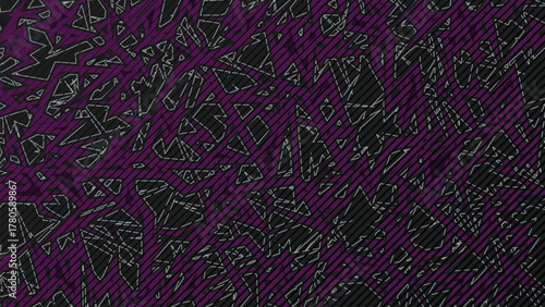 Bold Abstract Purple Black Diagonal Sharp Shapes Seamless Pattern with Chaotic Geometric Lines and Sport Vibe for Modern Jersey Background and Activewear Apparel