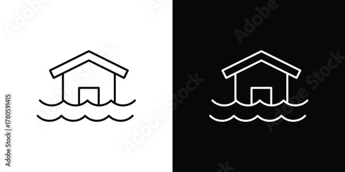 House flood icon logotype designs. modern icon design set