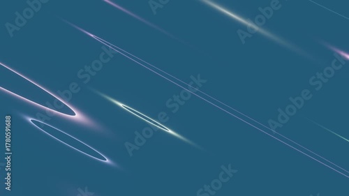Glowing abstract neon lines moving diagonally