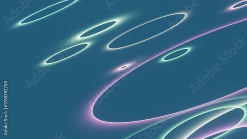 Glowing pastel neon rings abstract background