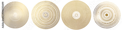 Abstract Golden Rings: Concentric Circle Pattern Vector Background Design