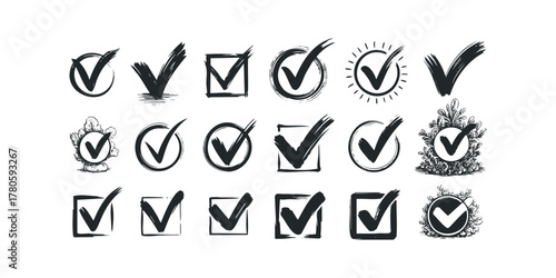 Collection of Hand Drawn Check Mark Graphics