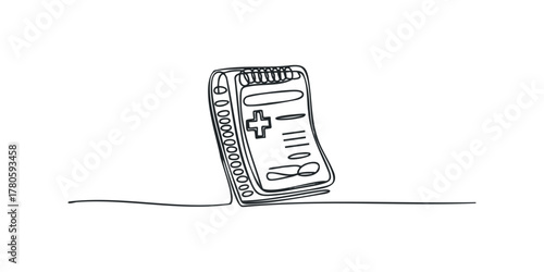 Medical prescription form with cross symbol