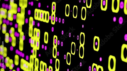 Abstract geometric pattern animating on black background