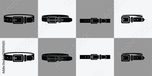 Black leather belt pattern on a gray and white checkered background creates a modern and stylish design element