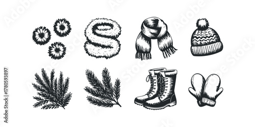 Winter Apparel and Nature Elements Collection