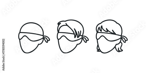 Three Stylized Faces Covered With Bandanas