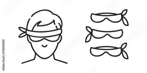 Stylized Headband Person and Goggles Icons
