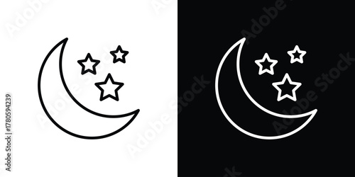 Moon stars icon logotype designs. modern icon design set
