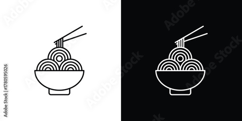 Noodles icon logotype designs. modern icon design set