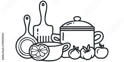 Kitchen Utensils and Produce Collection