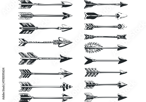 Collection of various arrowhead styles for arrows