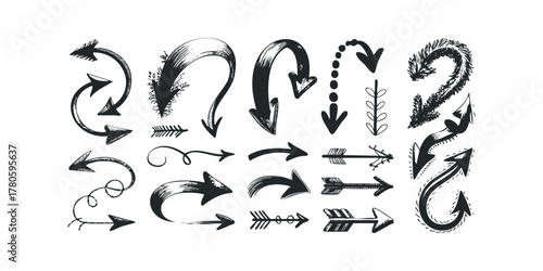 Drawn Arrow Collection Diverse Shapes and Styles