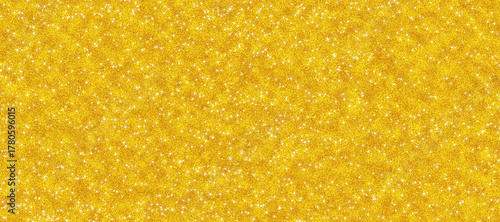 Golden glitter sparkle background. Texture appears festive, shiny, and luxurious. perfect for use in designs related to celebrations, parties, glamour, or holiday themes.