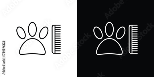 Pet grooming icon logotype designs. modern icon design set