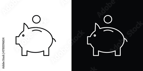 Piggy bank icon logotype designs. modern icon design set