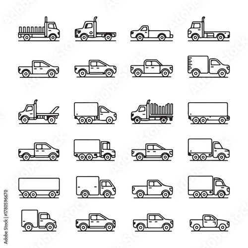 Pickup truck vector icon