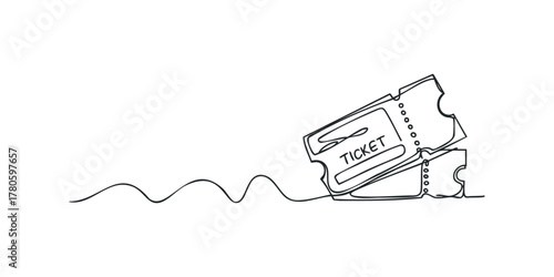 Single Line Drawing Two Tickets