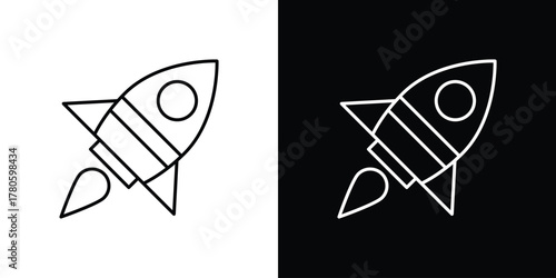 Rocket launch icon logotype designs. modern icon design set