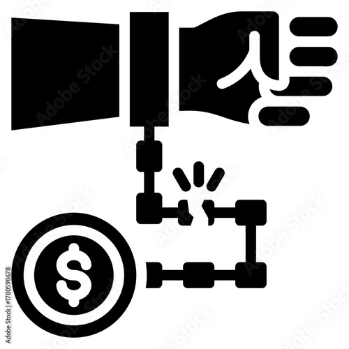 Debt relief  icon for bankruptcy , website, application, printing, document, poster design, etc