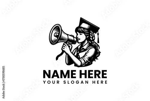 Megaphone Girl Education Announce Your Success!