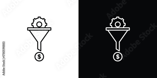 Sales funnel icon logotype designs. modern icon design set