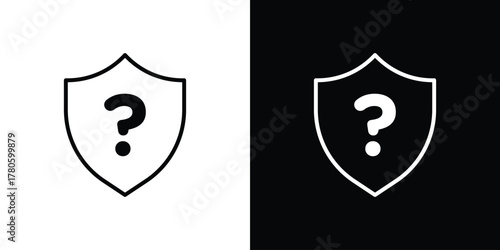 Shield interrogation icon logotype designs. modern icon design set