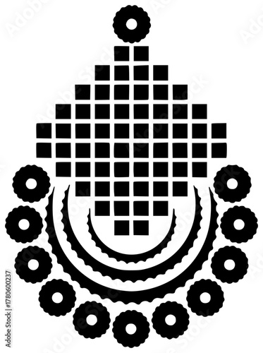 hindi illustration embroidery silhouette ethnic logo ornament icon folk outline henna tattoo floral pattern element lace indian retro orient shape ukrainian vector graphic background