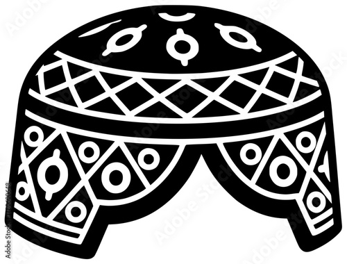 traditional illustration pakistan silhouette hat logo fashion icon male outline cap art man sindh culture embroidery fabric topi face shape and vector graphic background