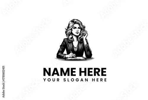 Confident Businesswoman Illustration for Professional Services Brand