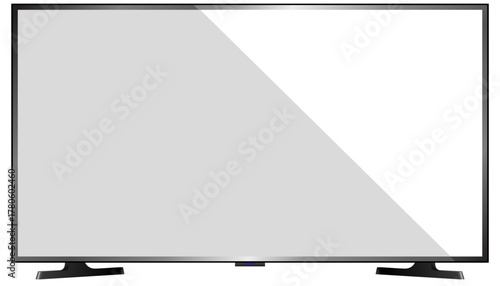 TV screen isolated.Widescreen of led television template mockup on white background,Vector illustration icon design 3d computer for digital tv technology  with black frame,Modern flat screen presents