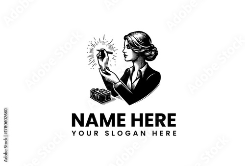 Elegant Woman Holding a Gemstone, Surrounded by Sparkles, Perfect for Jewelry or Luxury Brands