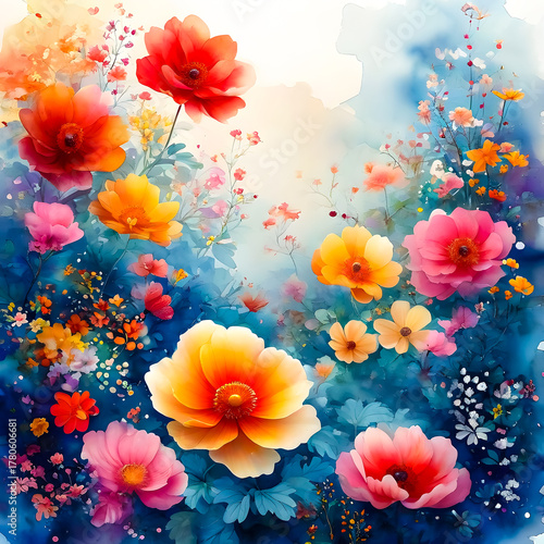 Ornamental flowers throughout the area