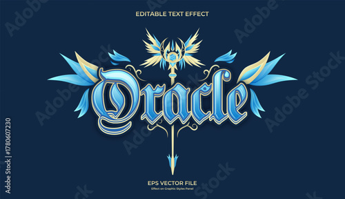 decorative blue oracle magic editable text effect design