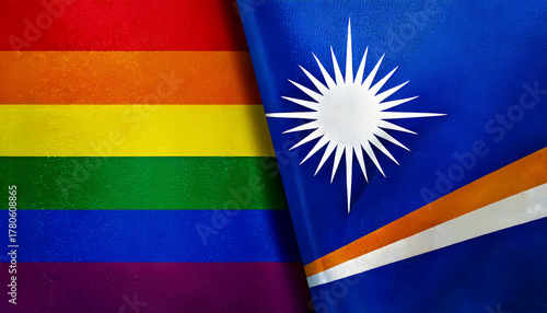 レインボーフラッグとマーシャルの国旗(Pride Flag & Marshall Islands flag.)
