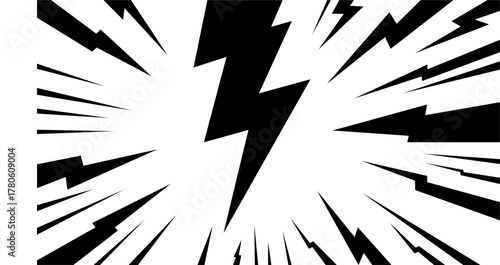 Lightning bolt vector icon set. Simple black thunder and electricity flash symbol collection. Flat storm silhouette logo element. Electric power energy sign for graphic design.