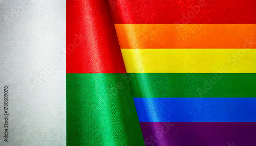 レインボーフラッグとマダガスカルの国旗(Pride Flag & Madagascar flag.)
