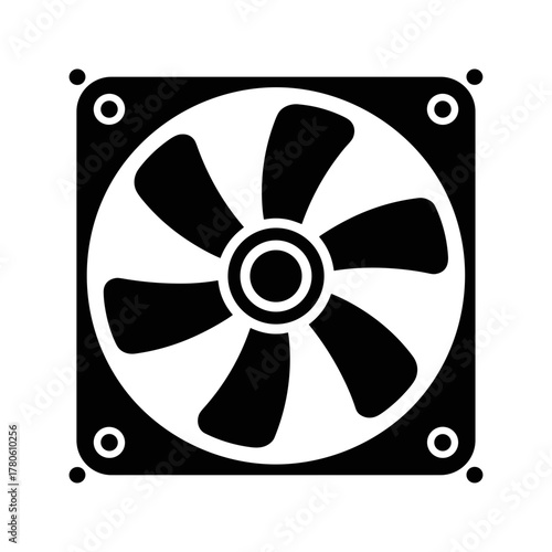 PC Cooling Fan glyph icon for computer hardware design