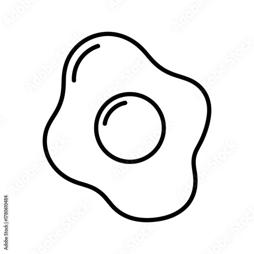 Fried egg line icon simple breakfast food vector symbol