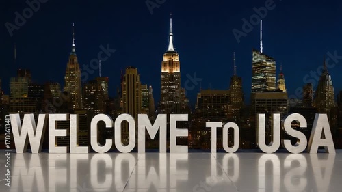 Welcome to USA sign.