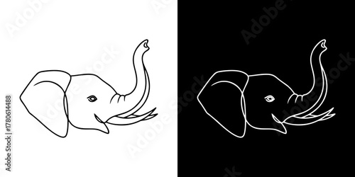 Elephant Line Art Illustration for Conservation and Animal Welfare Designs